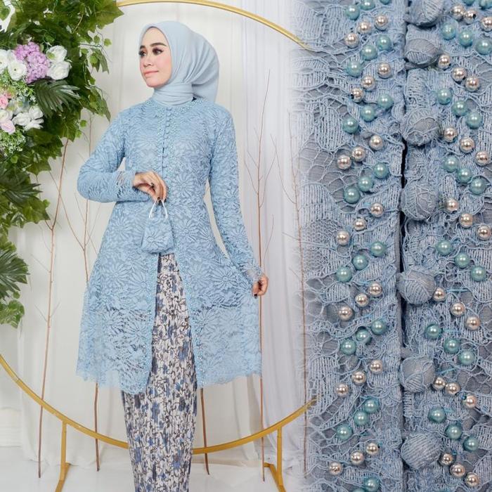 Gambar new,Stelan kebaya Payet brokat/kebaya modern,kebaya wisuda,baju kebaya - baby blue, atasan aja dari LAKUSE STORE undefined Tokopedia