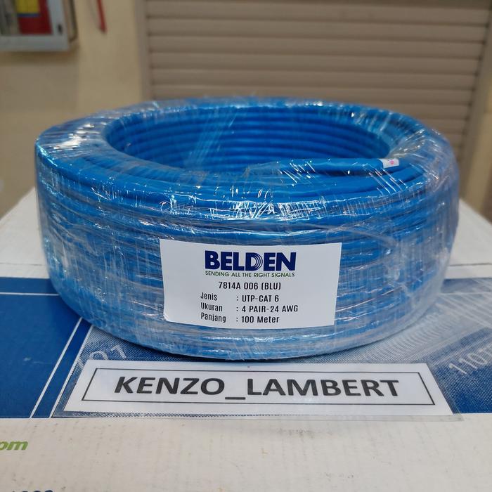 Gambar Kabel LAN UTP cat 6 BELDEN USA 100 meter /belden cat6 100meter/belden - BLUE ( BIRU ) dari Kenzo Lambert undefined Tokopedia