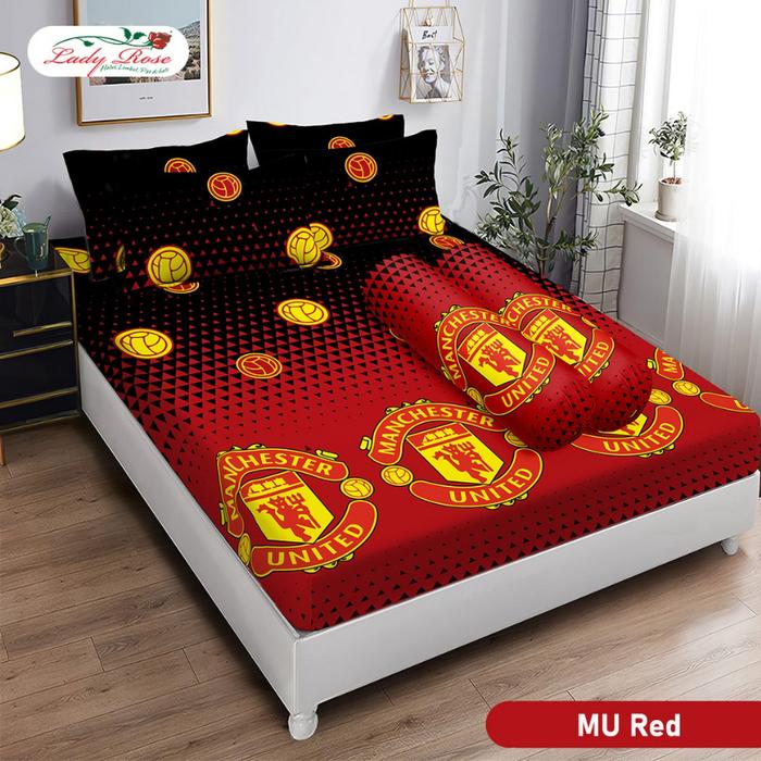 Gambar Lady Rose - Sprei Extra King B2 UK 180x200 Bantal 2 - Motif Abstrak 2 - MU Red dari Otamart undefined Tokopedia