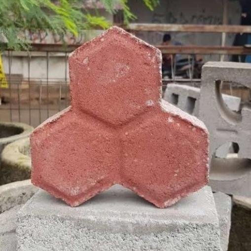 Gambar paving block berbagai bentuk dan warna - Merah dari HB Beton Industri undefined Tokopedia