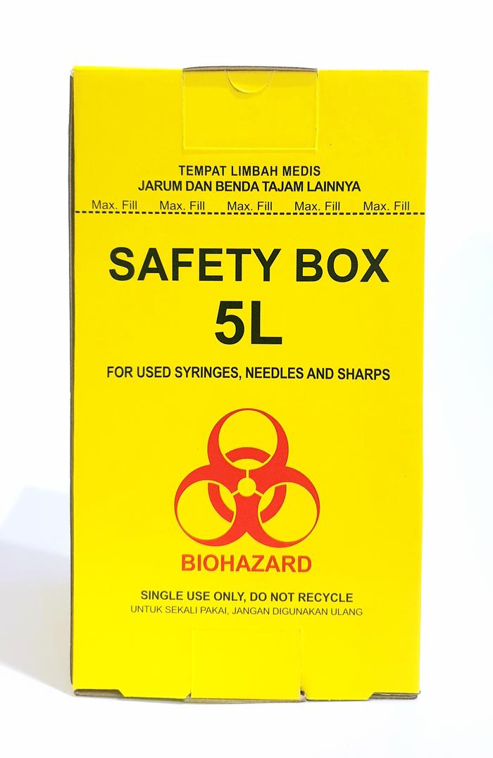 Gambar SAFETY BOX LIMBAH MEDIS BIOHAZARD 5 LITER - Box Saja dari BMS Plastik undefined Tokopedia