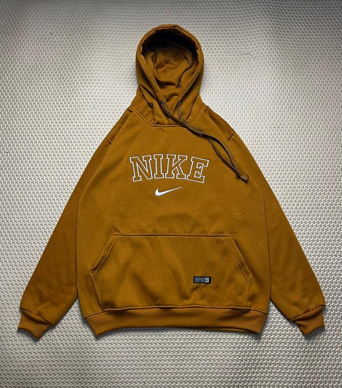 Jual NIKE VINTAGE LOGO FLEECE HOODIE BROWN AUTHENTIC UNISEX Kota