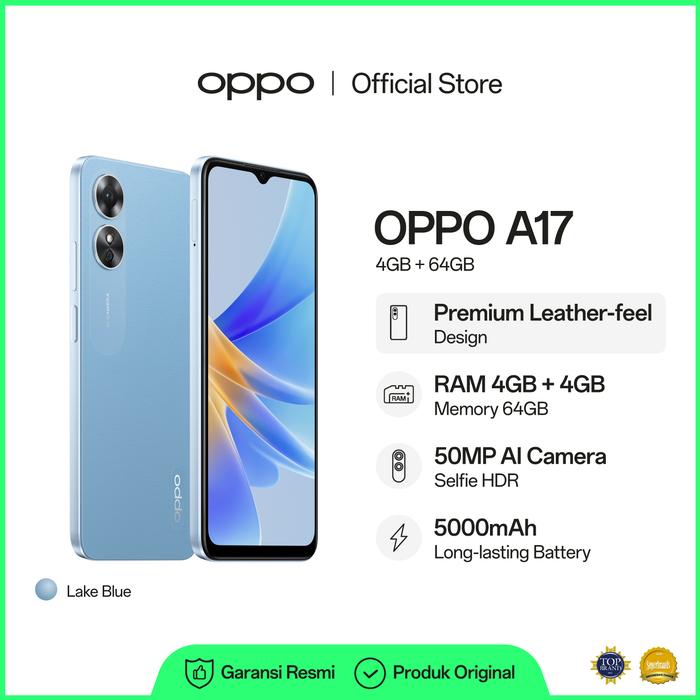 Gambar OPPO A17 4GB/64GB Smartphone (Garansi Resmi) - Biru dari OPPO Store Indonesia undefined Tokopedia