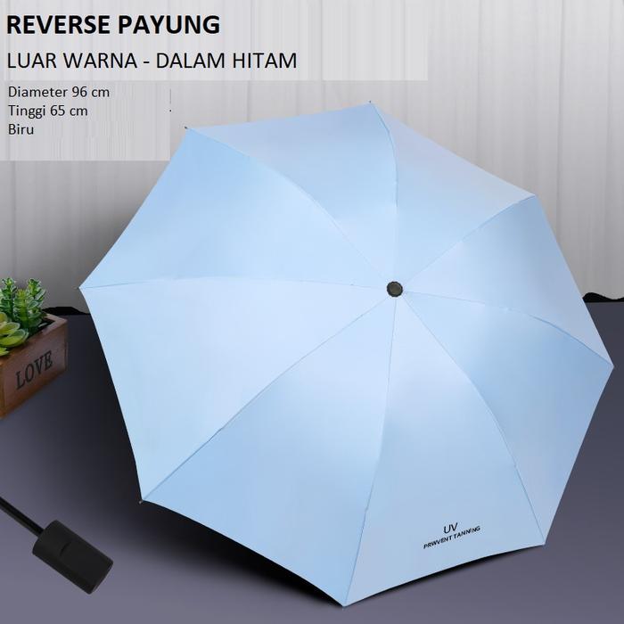 Gambar Reverse Payung UV Manual / Reverse UV umbrella - Biru dari Reine Online Store undefined Tokopedia