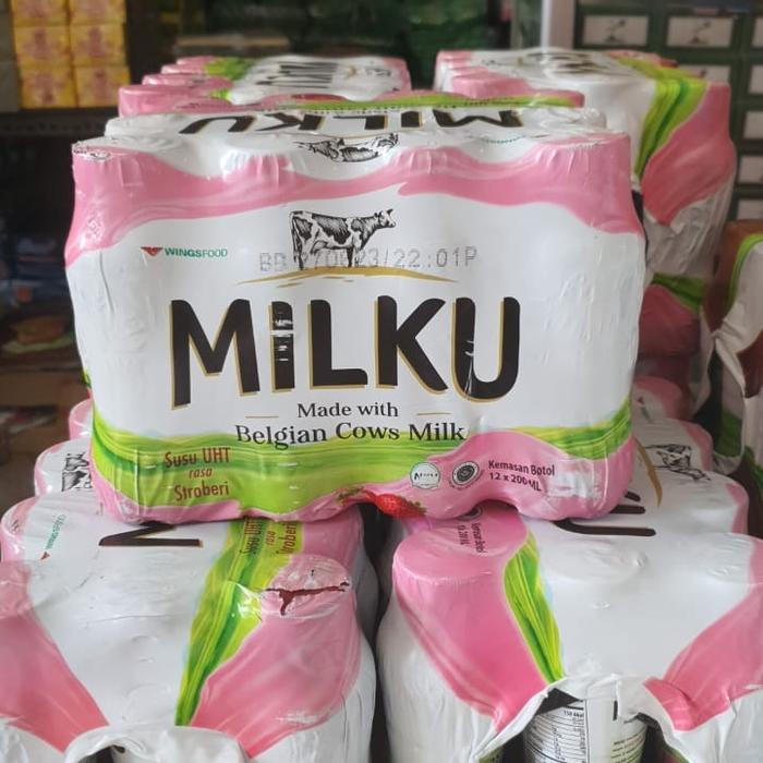 Gambar Milku Stroberi 1 dus isi 12 botol @200ml dari Toko AJHE undefined Tokopedia