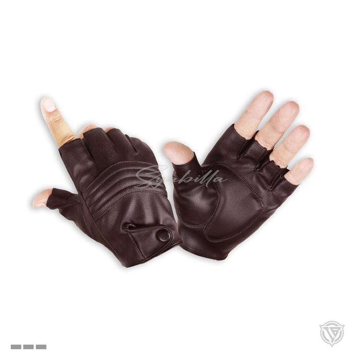 Gambar Sarung Tangan half finger. Sarung tangan Kulit motor Retro - Hitam, M dari Ib-Leather.id undefined 4 Tokopedia