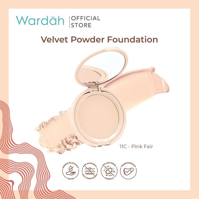 Gambar Wardah Colorfit Velvet Powder Foundation 11 g - Bedak Wajah Matte Compact - PINK FAIR dari Sweet Pineapple @ undefined Tokopedia