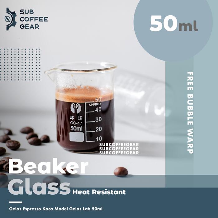 Gambar Gelas espresso shot espresso cup kopi teh model beaker glass gelas lab - 50 ml dari SUB Coffee Gears undefined Tokopedia