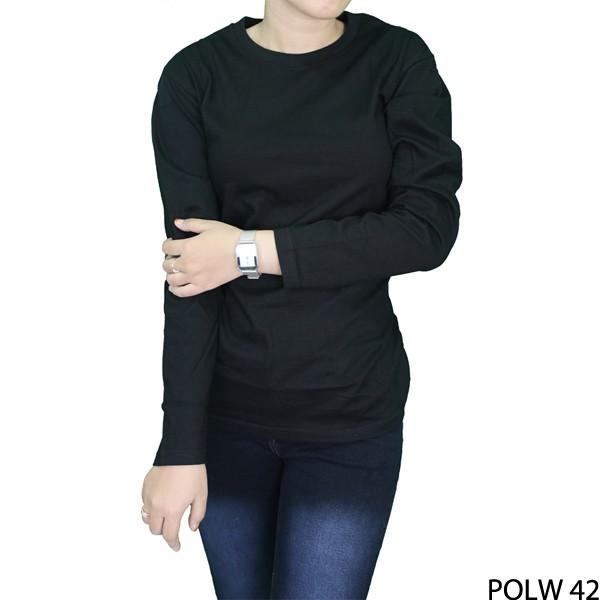 Gambar Tshirts Wanita Lengan Panjang Polos Cotton Combed S20 Hitam POLW 42 Baju Kaos Atasan - PLS 38, S dari Gudang Fashion Id undefined Tokopedia