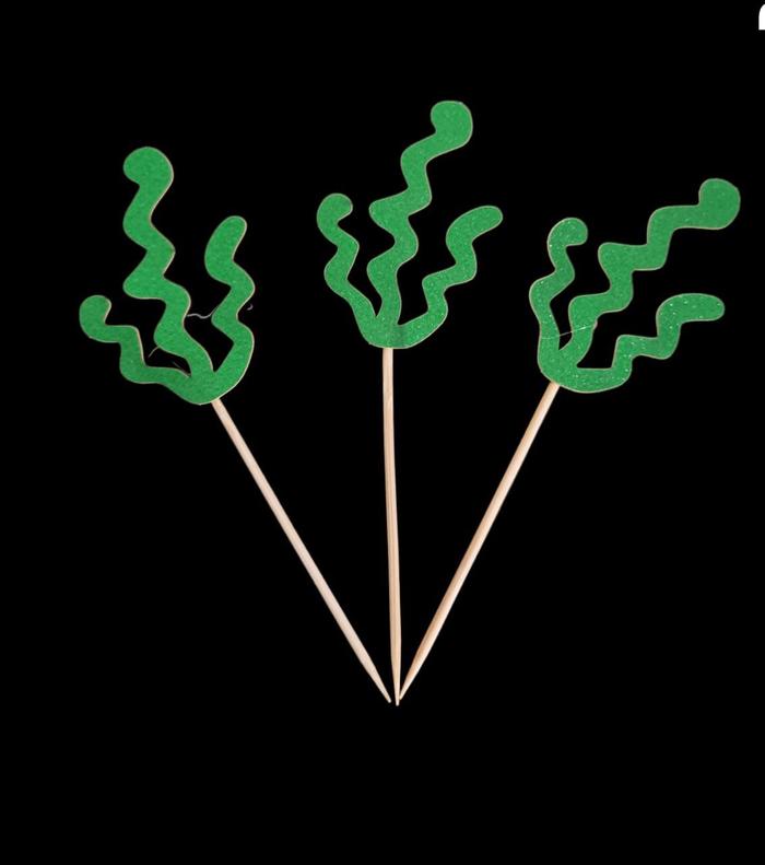 Gambar Topper Cake Desain Mermaid Rumput Laut Ikan Hiu Ekor / Topper Birthday - rumput2 dari Aloka Baking Shop undefined Tokopedia