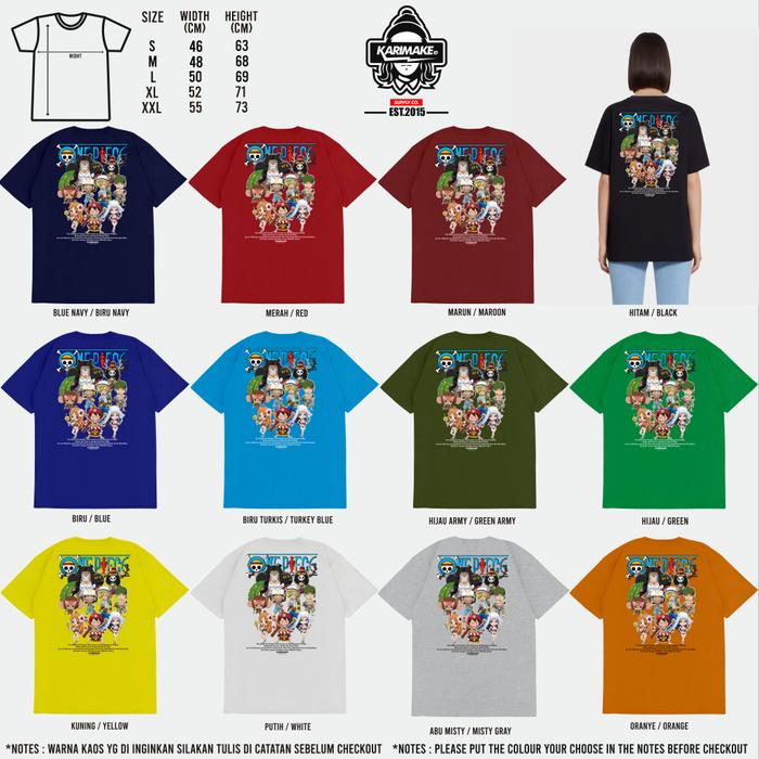 Gambar Kaos Baju Anime One Piece NAKAMA MUGIWARA CREW Kaos Anime - Karimake - V2 WARNA LAIN, XL dari KRMK Karimake undefined Tokopedia