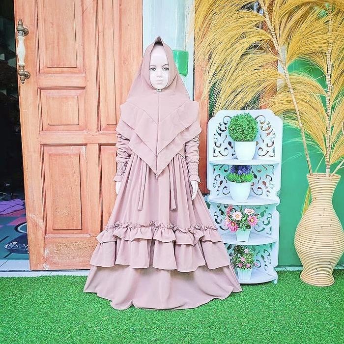 Gambar Pakaian Gamis Anak Syar'i Esty Kids Terbaru/Gamis anak free Hijab - Coksu, S (3-5 Tahun) dari Aurora _collection99 undefined Tokopedia