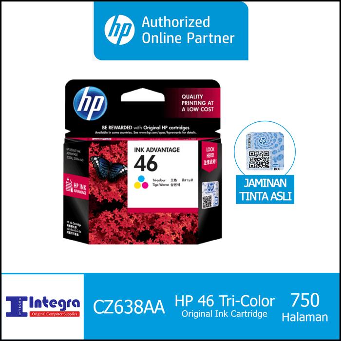 Gambar Tinta HP 46 Original Cartridge Ink Advantage - Tri Colour dari Integra - HP Authorized undefined Tokopedia