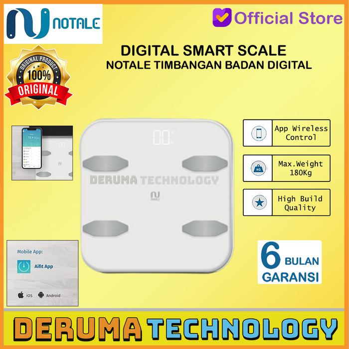 Gambar Notale Timbangan Badan Digital Smart Weight Scale with APPS Wireless - Putih dari DERUMA TECHNOLOGY OFFICIAL undefined Tokopedia