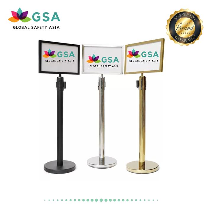 Gambar Queue Line Set Frame Stainless - Gold, A3 Landcape dari Global Safety Asia undefined Tokopedia