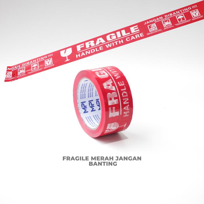 Gambar Lakban Fragile Merah Jangan Dibanting 48mmx100Yard MPI dari Master Pack Indonesia Official undefined Tokopedia