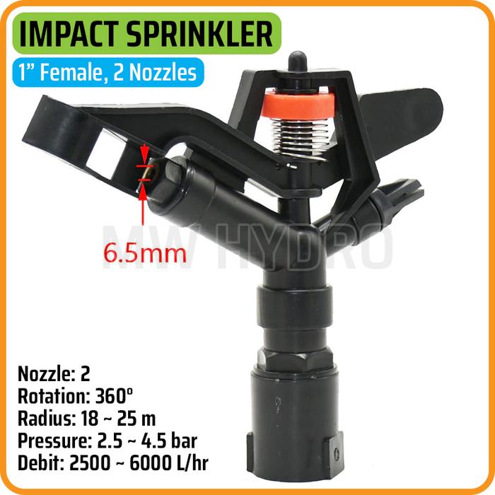 Gambar Impact / Impulse Sprinkler, 2 Nozzles, 1" Female Thread dari MW Hydro undefined 5 Tokopedia