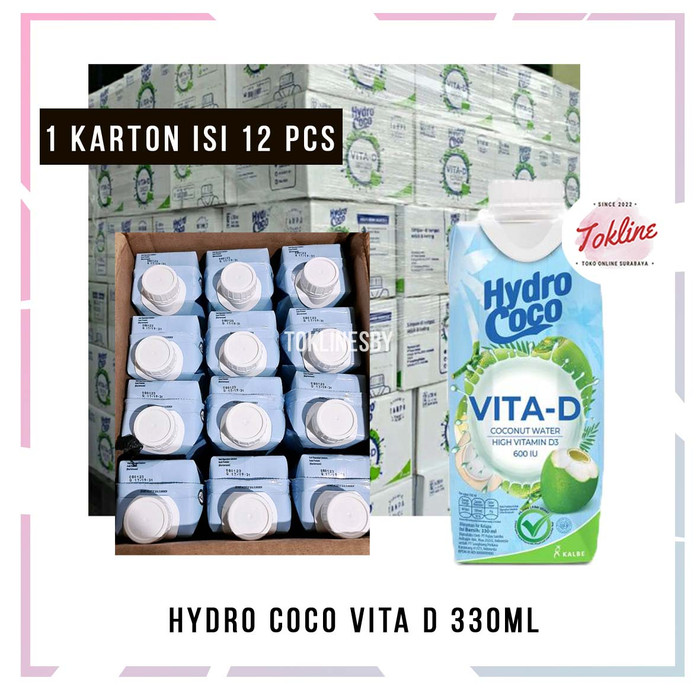 Gambar [ 1 KARTON ISI 12 PCS ] HYDRO COCO HYDROCOCO VITAD VITA D 330ML dari Toklinesby undefined Tokopedia