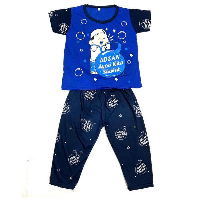 Gambar setelan anak 1-10 tahun CP laki-laki kaos cowok Pakaian muslim adzan - Biru, 1 tahun-S dari LINGLANG FASHION undefined Tokopedia