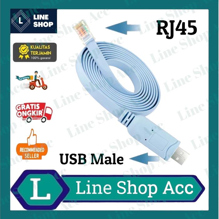 Gambar Kabel Console Serial Db 9 (Rs 232) To Rj45 Cable Cisco - Usb dari Line Shop Acc undefined Tokopedia