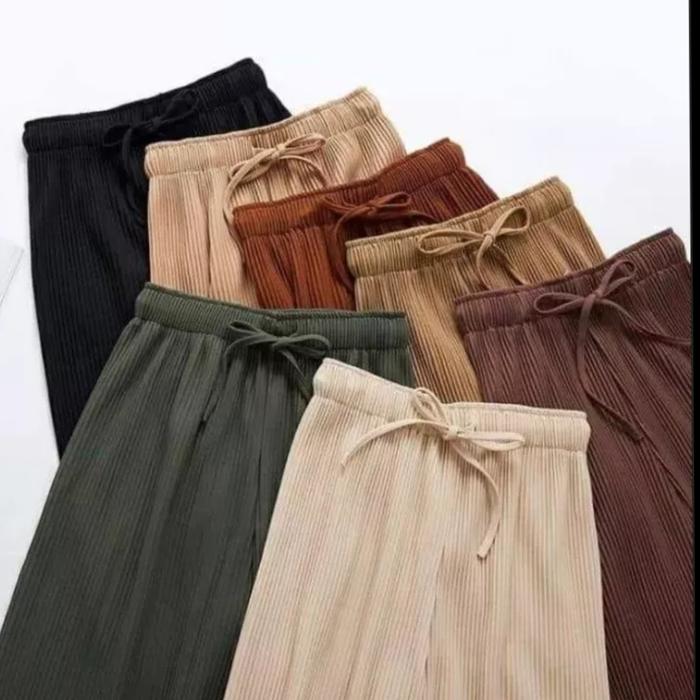 Gambar CELANA KULOT PLISKET LIDI PREMIUM / CELANA PLISKET LIDI TERMURAH - warna acak dari PIPOL SHOP undefined Tokopedia