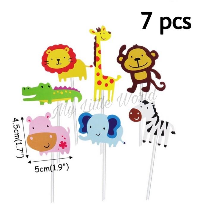 Gambar Topper Animal Hiasan Tusukan Cake Hewan Clay 3D Zoo Jungle Hutan Anak - Set Animal (7) dari My Little World Dekorasi Cake undefined Tokopedia