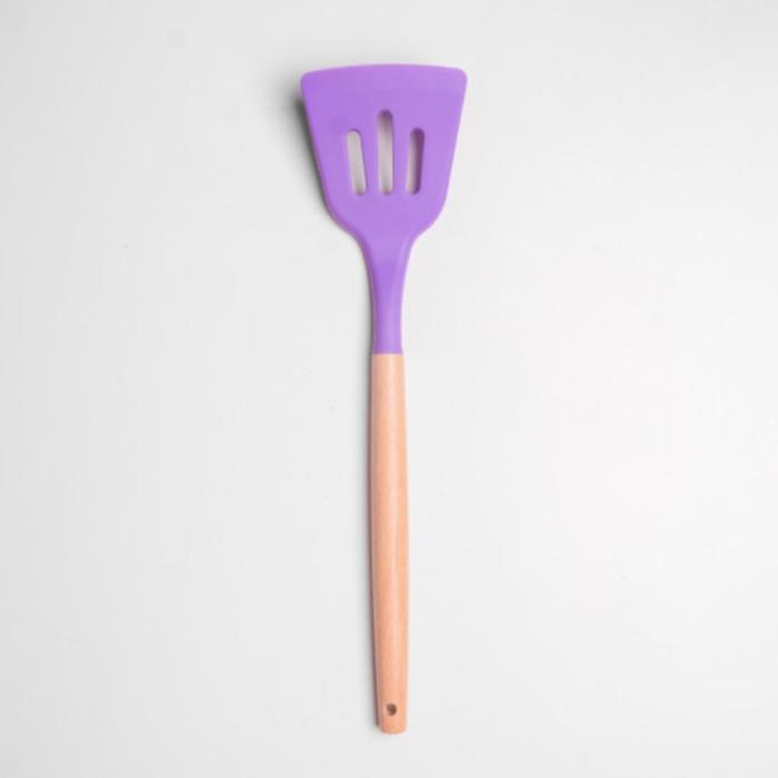 Gambar Spatula Silikon Anti Lengket Tahan Panas/ Sendok Sup/ Sendok Spaghetti - Sloted Turner dari piepiebakewareofficial undefined Tokopedia