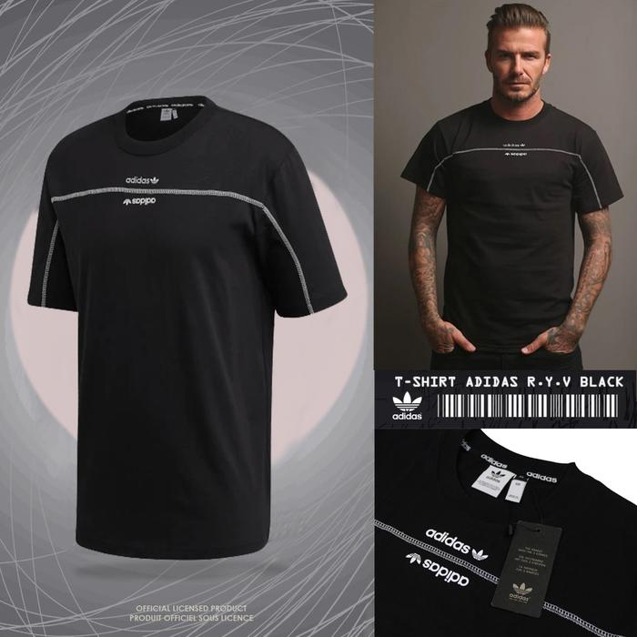 TEES ADS RYV BLACK KAOS PRIA LENGAN PENDEK PREMIUM TSHIRT SPORTY RYV  HITAM, M