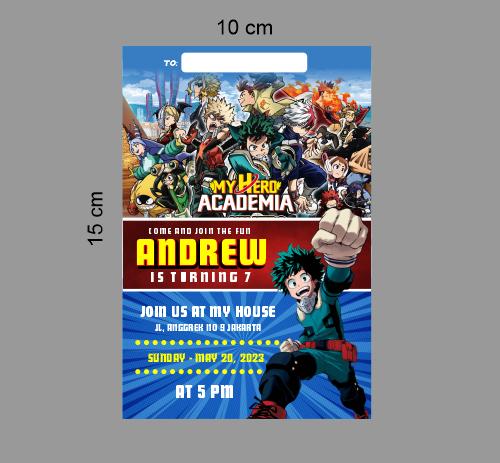 Gambar Undangan Ultah Ulang Tahun Karakter Anime Kartun Custom - heroacademia dari DextonPRINT undefined Tokopedia