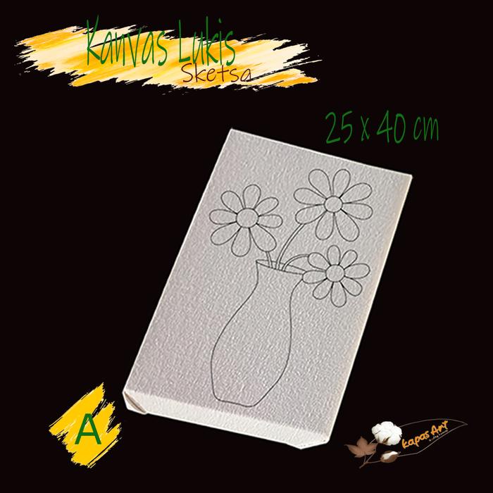 Gambar Kanvas Lukis Sketsa Bunga 25x40 Siap Pakai - Sketsa Bunga A dari KAPAS ART undefined Tokopedia