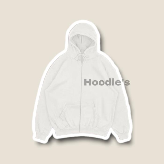 Gambar JAKET HOODIE ZIPPER POLOS UNISEX OVERSIZE PRIA & WANITA M -XXL - Putih, M dari HOODIE'S undefined Tokopedia
