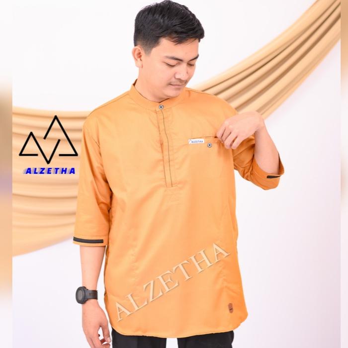 Gambar Koko kurta lengan 3/4 bahan toyobo fodu ORIGINAL ALFATIH - Mustard, M dari ALZETHA.ID undefined Tokopedia