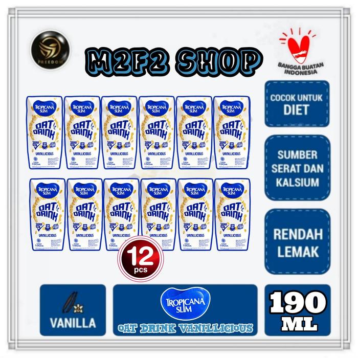 Gambar Tropicana Slim Oat Drink Vanillicious Sereal Vanilla - 190 ml (12 Pcs) dari M2F2 Shop - Paseban undefined Tokopedia