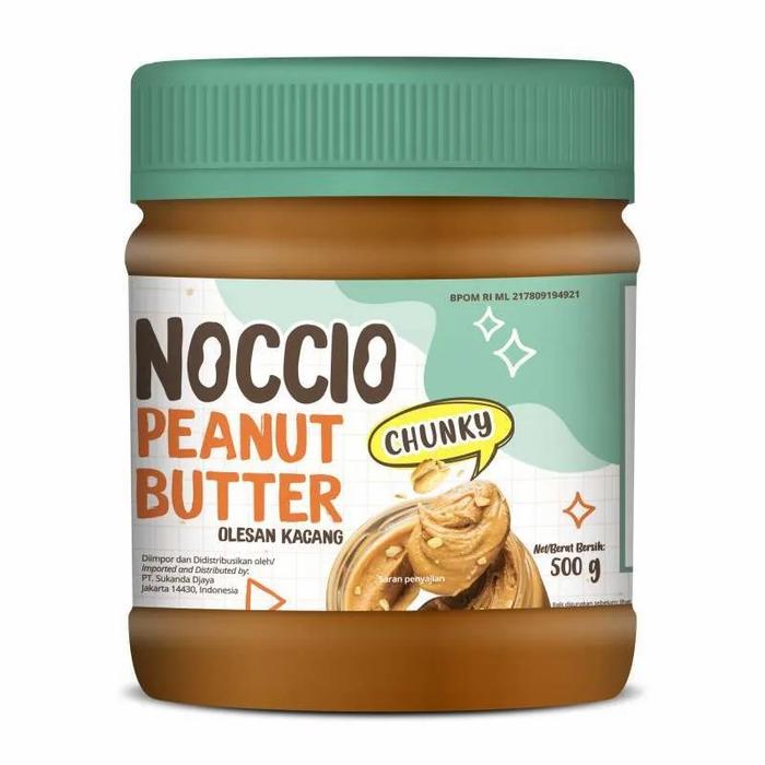 Gambar Selai Kacang Peanut Butter NOCCIO (Botol Kaca 500gr) - CHUNKY / BIRU dari masterbahankue undefined Tokopedia