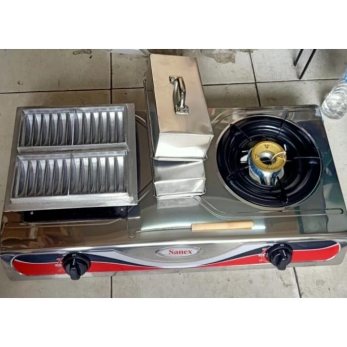 Gambar Kompor dua tungku dan cetakan premium kue pancong balap +tutup+sutil dari orlinschoice undefined Tokopedia