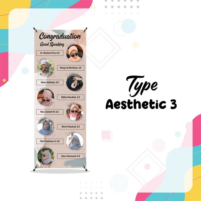 Gambar X Banner sidang Skripsi, Wisuda Custom, Flexy 280 gsm - Aesthetic 3, Banner + Tiang dari Print Store undefined Tokopedia
