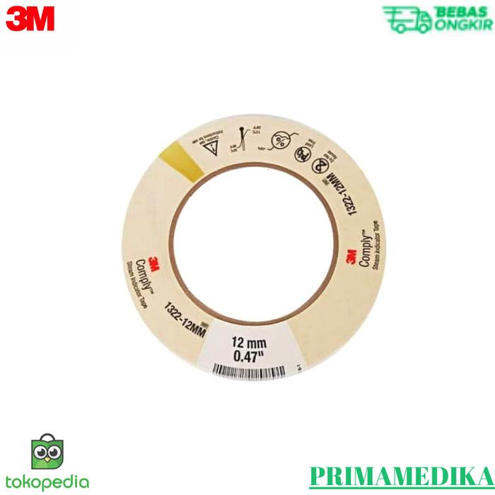 Gambar Autoclave Tape indicator steam 3/4 inch 3M 1322 - 88mm - 1/2 Inch dari PrimaMedikaStore undefined Tokopedia