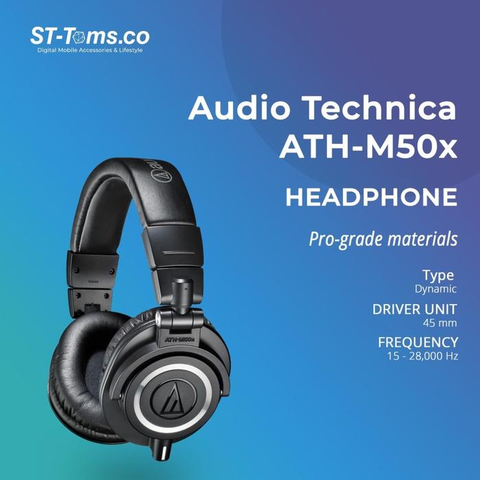 Gambar Audio Technica ATH-M50X Professional Monitor Headphones - Hitam - Black dari ST-Toms.co undefined Tokopedia