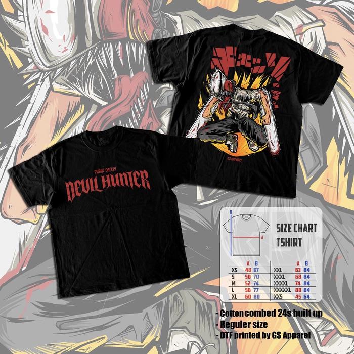 Gambar Kaos anime chainsawman public safety - devil hunter - Reguler blkang, M dari Gs apparel undefined Tokopedia