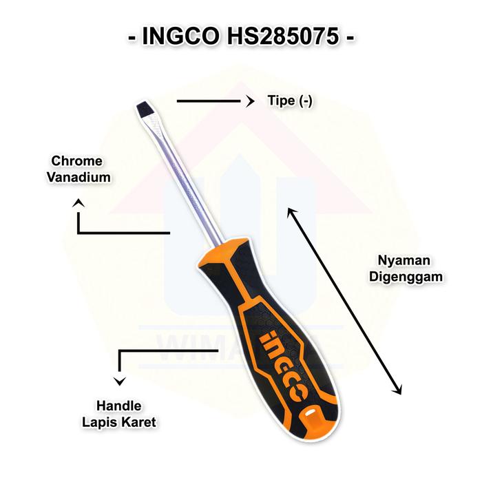 Jual HS285075 INGCO OBENG UK 5.5 X 75 MM - OBENG MINUS - Kota Surabaya ...