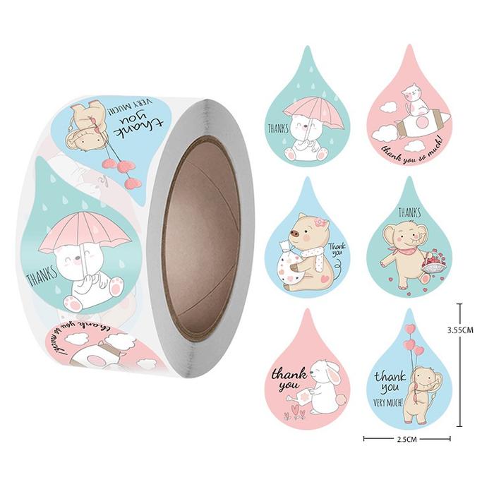 Water Drop Label Jual Sticker water drop thank you / sticker packing / sticker label 1 ...
