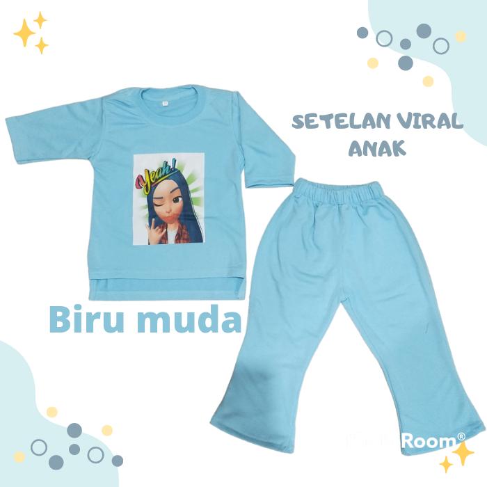 Gambar Baju Setelan viral Anak Setelan oversize Anak - Biru Muda, 8 dari AAkidshop undefined Tokopedia