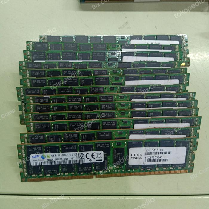 Lot De 4 Barrettes RAM Serveur Samsung 16 Go (64 Go Total) DDR3L-1600 ECC REG