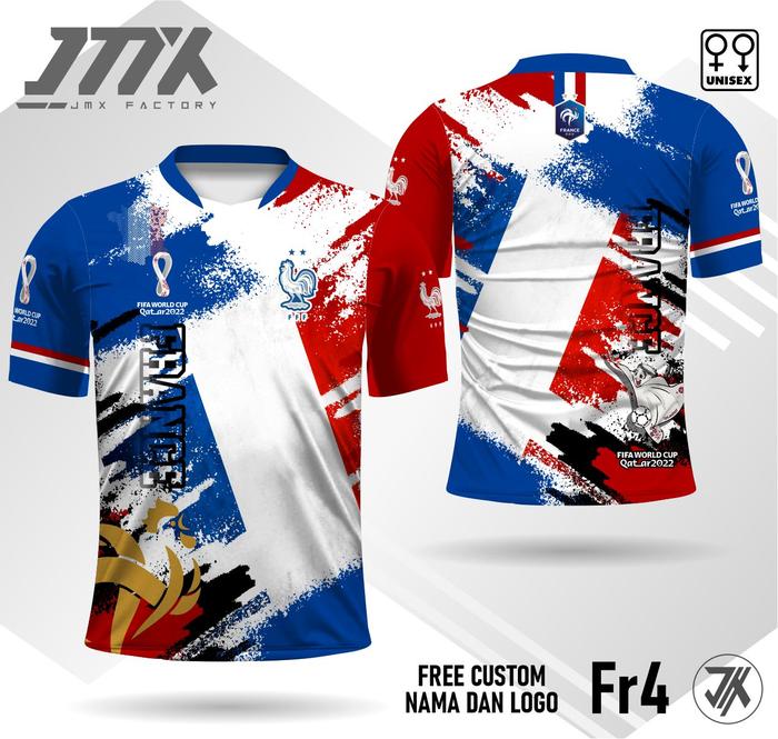 Gambar jersey kaos prancis piala dunia qatar 2022 kaos france lengan pendek - Biru, XS dari jmxfactory undefined Tokopedia