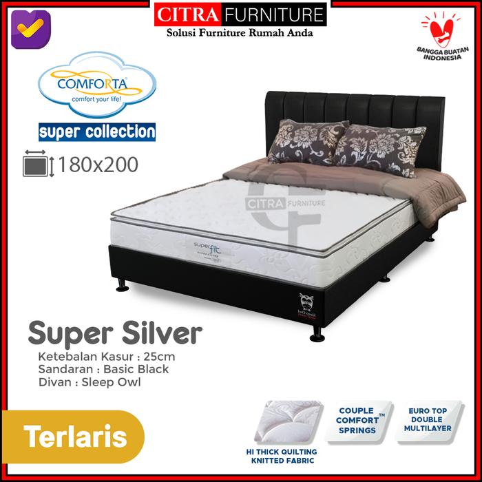 Gambar Comforta Spring bed Super Fit Silver Matras 180x200-Full Set Springbed - BASIC HB HITAM dari Citra furniture undefined Tokopedia