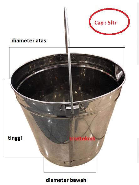 Gambar bucket stainless steel minyak bbm spbu,ember timba sus stenlis - 5liter dari trivi3 undefined Tokopedia