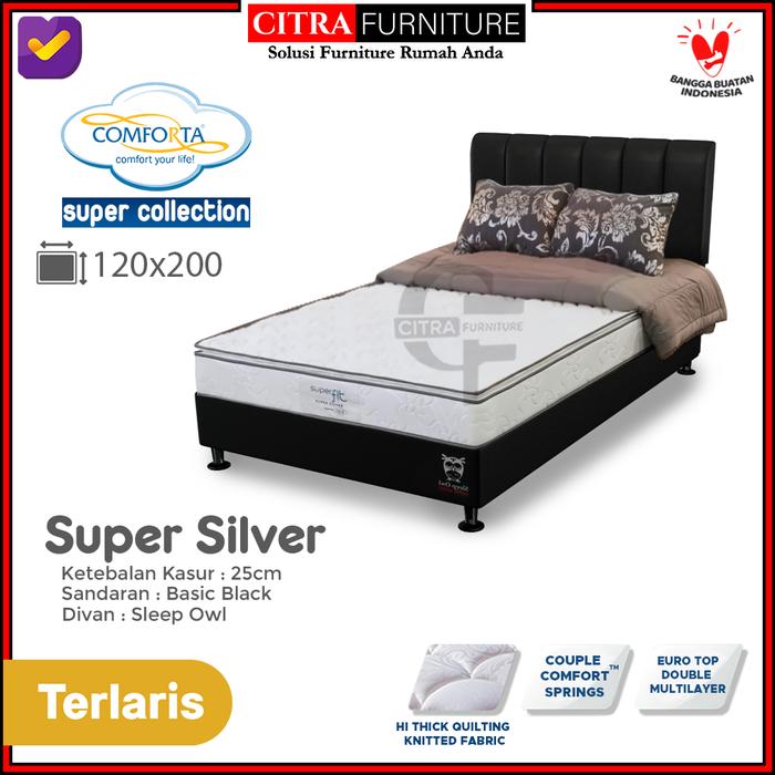 Gambar Comforta Spring bed Super Fit Silver Matras 120x200-Full Set Springbed - BASIC HB HITAM dari Citra furniture undefined Tokopedia