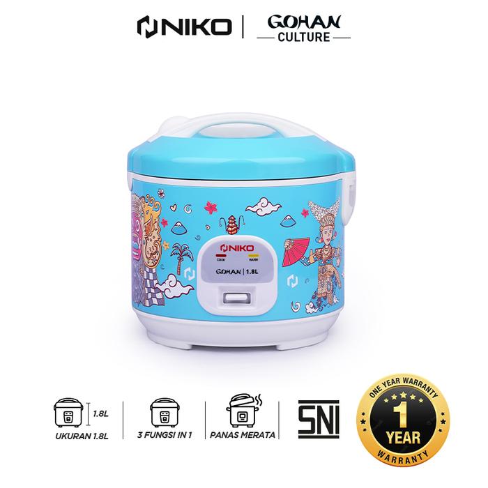 Gambar NIKO Rice Cooker Gohan [1.8L] GC18 - Biru Muda dari Niko Indonesia undefined Tokopedia