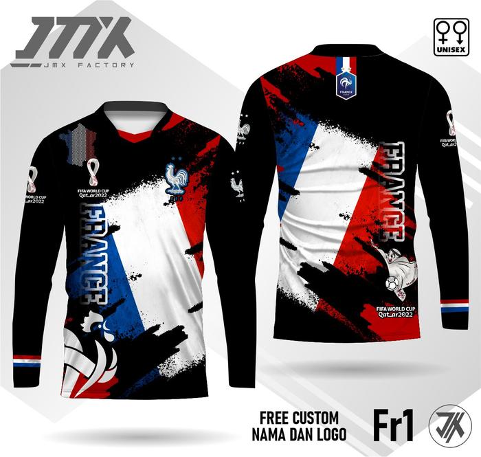 Gambar kaos jersey prancis piala dunia qatar 2022 kaos prancis lengan panjang - Biru, XS dari jmxfactory undefined 4 Tokopedia