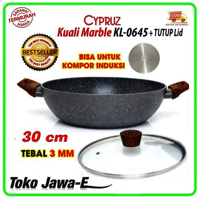 Gambar CYPRUZ Kuali Marble Series Anti Lengket 30CM KL-0645 + Tutup Lid Kaca - KL0645+TUTUP dari TOKO JAWA ELECTRIK undefined Tokopedia